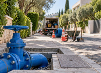 Ψυχικό: Έκτακτη διακοπή νερού έως τις 15:00 Μπλε δικλείδα ύδρευσης και εξοπλισμός τεχνικής επέμβασης σε δενδροφυτεμένο δρόμο
