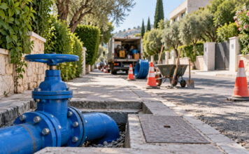 Ψυχικό: Έκτακτη διακοπή νερού έως τις 15:00 Μπλε δικλείδα ύδρευσης και εξοπλισμός τεχνικής επέμβασης σε δενδροφυτεμένο δρόμο