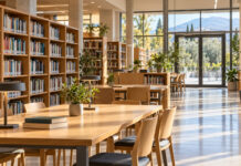 Πεύκη: Κλειστή η Δημοτική Βιβλιοθήκη 2 και 5 Οκτωβρίου – Νέο ωράριο Φωτεινός χώρος δημοτικής βιβλιοθήκης με ράφια βιβλίων και τραπέζια ανάγνωσης