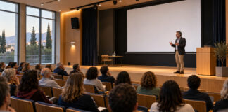 Αγία Παρασκευή: Στις 14 Οκτωβρίου αρχίζει το Δημοτικό Ανοιχτό Πανεπιστήμιο Πολίτες παρακολουθούν πανεπιστημιακή διάλεξη σε σύγχρονο σχολικό αμφιθέατρο