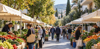 Αγία Παρασκευή: Στην Επτανήσου από σήμερα η λαϊκή αγορά Πάγκοι με φρούτα και λαχανικά σε υπαίθρια λαϊκή αγορά της Αγίας Παρασκευής