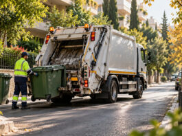 Αγία Παρασκευή: Δύο νέα ευέλικτα απορριμματοφόρα στον στόλο καθαριότητας Μικρό απορριμματοφόρο και εργαζόμενος καθαριότητας σε στενό δρόμο κατοικίας