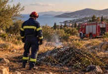 Ανατολική Αττική: Πρόστιμο 2.250 ευρώ για καύση φυτικών υπολειμμάτων Πυροσβέστης ελέγχει χώρο όπου έχουν καεί υπολείμματα φυτικής βλάστησης