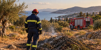 Ανατολική Αττική: Πρόστιμο 2.250 ευρώ για καύση φυτικών υπολειμμάτων Πυροσβέστης ελέγχει χώρο όπου έχουν καεί υπολείμματα φυτικής βλάστησης