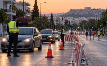 Αττική: Κυκλοφοριακές ρυθμίσεις για τον αγώνα «Από το Μπλοκ στη Μάντρα» Τροχονόμοι ρυθμίζουν την κυκλοφορία δίπλα σε προσωρινές διαδρομές αγώνα δρόμου