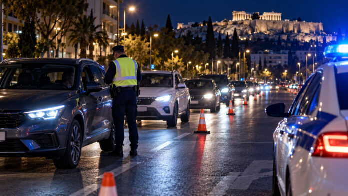 Νυχτερινός τροχονομικός έλεγχος σε κεντρική λεωφόρο της Αττικής