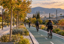 Βόρειος Ποδηλατικός Άξονας: Παράταση έως 31 Δεκεμβρίου Προστατευμένος ποδηλατόδρομος σε πράσινο αστικό άξονα της Αττικής