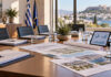 Χαλάνδρι: 23 θέματα στη Δημοτική Επιτροπή της 22ας Οκτωβρίου Τραπέζι δημοτικής επιτροπής με φακέλους ημερήσιας διάταξης και σχέδια έργων