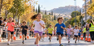 Χαλάνδρι: Παιδικοί αγώνες 400 και 1.000 μέτρων στις 8 Νοεμβρίου Παιδιά τρέχουν σε οργανωμένο αγώνα δρόμου σε κλειστή αστική λεωφόρο