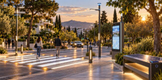 Χαλάνδρι: Έξι έξυπνες διαβάσεις και 16 σημεία Wi-Fi στο νέο δίκτυο Έξυπνη διάβαση, ψηφιακό κιόσκι και ηλιακό παγκάκι σε σύγχρονο αστικό δρόμο