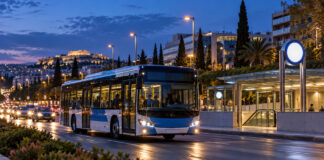 Χαλάνδρι: Η προσωρινή Χ20 συνδέει οκτώ σταθμούς μετά τις 21:40 Αστικό λεωφορείο σε βραδινή διαδρομή δίπλα σε σταθμό μετρό