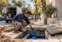 Χολαργός: Έκτακτη διακοπή νερού στην Αριστείδου και Σολωμού Τεχνικός ύδρευσης ελέγχει δικλείδα σε δίκτυο νερού σε αστικό δρόμο