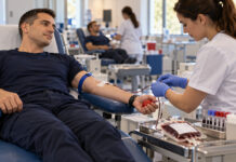 ΕΛ.ΑΣ.: Πανελλαδική αιμοδοσία στις 19–21 Οκτωβρίου Εθελοντής αιμοδότης και επαγγελματίας υγείας σε οργανωμένη αίθουσα αιμοδοσίας