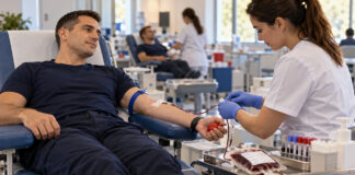 ΕΛ.ΑΣ.: Πανελλαδική αιμοδοσία στις 19–21 Οκτωβρίου Εθελοντής αιμοδότης και επαγγελματίας υγείας σε οργανωμένη αίθουσα αιμοδοσίας