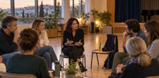 Φιλοθέη: Σχολή Γονέων για τα όρια στους εφήβους στις 20 Οκτωβρίου Γονείς σε κύκλο συζήτησης με συντονίστρια σε σχολικό χώρο