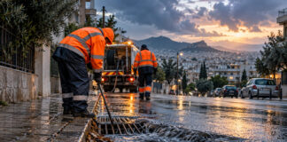 Γαλάτσι: Σε ετοιμότητα ο Δήμος για την κακοκαιρία – Καθαρίστηκαν τα φρεάτια Δημοτικά συνεργεία ελέγχουν φρεάτιο σε βρεγμένο δρόμο πριν από έντονα καιρικά φαινόμενα