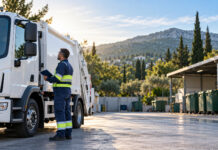 Γαλάτσι: Νέοι κύκλοι προνυμφοκτονίας στις 5 και 6 Οκτωβρίου Δημοτικό όχημα υπηρεσίας και εργαζόμενος σε οργανωμένο χώρο επιχειρήσεων πεδίου με πράσινο στο βάθος