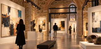 Γαλάτσι: Η έκθεση «Θητεία και Επάνοδος» ανοίγει στο ΚΑΜΙΝΙ Επισκέπτες περιηγούνται σε σύγχρονη έκθεση εικαστικών έργων σε φωτεινό πολιτιστικό χώρο