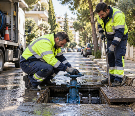 Ηράκλειο Αττικής–Μεταμόρφωση: Έκτακτες διακοπές νερού έως τις 15:00 Συνεργείο ύδρευσης ελέγχει κεντρική βάνα σε δρόμο των βορείων προαστίων