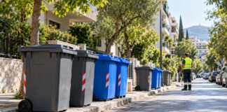 Ηράκλειο Αττικής: 100 νέοι κάδοι απορριμμάτων και ανακύκλωσης Νέοι κάδοι απορριμμάτων και ανακύκλωσης σε καθαρό δρόμο του Ηρακλείου Αττικής