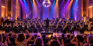 Κηφισιά: Disco Night με τη Φιλαρμονική στο Δημαρχείο Φιλαρμονική ορχήστρα παρουσιάζει μουσικό πρόγραμμα ντίσκο σε φωτισμένη αίθουσα συναυλιών