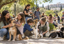 Κηφισιά: Γιορτή για τα ζώα με υιοθεσίες και εθελοντισμό στο Άλσος Οικογένειες και εθελοντές γνωρίζουν σκύλους και γάτες σε πράσινο αστικό πάρκο