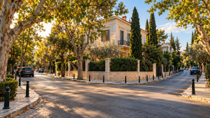 Δεντροφυτεμένη αστική διασταύρωση στην Κηφισιά με ελεύθερο οπτικό πεδίο