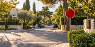 Κηφισιά: Δύο STOP για ασφαλέστερες διασταυρώσεις Κόκκινη πινακίδα STOP σε πράσινη κατοικημένη διασταύρωση της Κηφισιάς