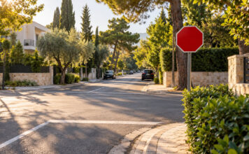 Κηφισιά: Δύο STOP για ασφαλέστερες διασταυρώσεις Κόκκινη πινακίδα STOP σε πράσινη κατοικημένη διασταύρωση της Κηφισιάς