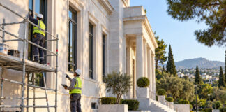 Κηφισιά: Έργο 800.000 ευρώ για συντηρήσεις δημοτικών κτιρίων Συνεργεία συντήρησης εργάζονται σε δημοτικό κτίριο με ικριώματα και εξοπλισμό