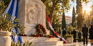Κηφισιά: Τιμή στους 145 Έλληνες Αιγυπτιώτες πεσόντες του Β΄ Παγκοσμίου Πολέμου Μνημείο με κόκκινα τριαντάφυλλα σε τελετή ιστορικής μνήμης