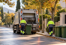 Κηφισιά: Χωρίς αποκομιδή στις 26 και 28 Οκτωβρίου Απορριμματοφόρο και εργαζόμενοι καθαριότητας σε δενδροφυτεμένο δρόμο