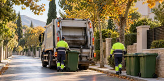 Κηφισιά: Χωρίς αποκομιδή στις 26 και 28 Οκτωβρίου Απορριμματοφόρο και εργαζόμενοι καθαριότητας σε δενδροφυτεμένο δρόμο