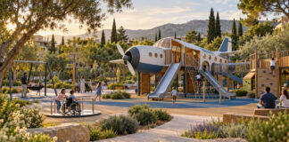 Νέα Κηφισιά: 300.000 ευρώ για πρότυπη παιδική χαρά Σύγχρονη προσβάσιμη παιδική χαρά με κατασκευή σε σχήμα αεροπλάνου μέσα σε πράσινο