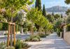 Λυκόβρυση–Πεύκη: Νέος κύκλος δενδροφυτεύσεων με στόχο 1.000 βιώσιμα δέντρα Νεαρά δέντρα με πασσάλους στήριξης σε πράσινη αστική γειτονιά