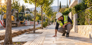 Λυκόβρυση–Πεύκη: Εισπράχθηκε πρόστιμο 37.000 ευρώ από τον ΔΕΔΔΗΕ Τεχνικός ελέγχει αποκατεστημένο πεζοδρόμιο μετά από εργασίες δικτύου