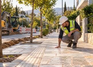 Λυκόβρυση–Πεύκη: Εισπράχθηκε πρόστιμο 37.000 ευρώ από τον ΔΕΔΔΗΕ Τεχνικός ελέγχει αποκατεστημένο πεζοδρόμιο μετά από εργασίες δικτύου