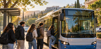 Μαρούσι: Στις 19 Οκτωβρίου ξεκινά το φοιτητικό λεωφορείο Φοιτητές με σακίδια επιβιβάζονται σε δημοτικό λεωφορείο σε πρωινή στάση