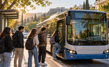 Μαρούσι: Στις 19 Οκτωβρίου ξεκινά το φοιτητικό λεωφορείο Φοιτητές με σακίδια επιβιβάζονται σε δημοτικό λεωφορείο σε πρωινή στάση