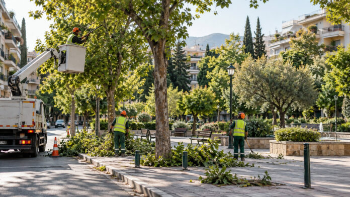 nea-ionia-22000-dentra-ypiresia-prasinou-20261009-0300-1920x1080-1 Δημοτικό συνεργείο φροντίζει ώριμα δέντρα σε αστική πλατεία