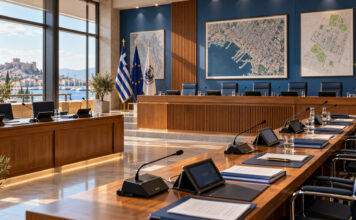 Νέα Ιωνία: 22 θέματα στη Δημοτική Επιτροπή της 13ης Οκτωβρίου Αίθουσα συνεδριάσεων δημοτικής επιτροπής με φακέλους και σχέδια πόλης