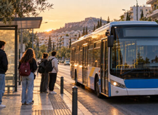 Νέα Ιωνία: Καθημερινό φοιτητικό λεωφορείο προς Ζωγράφου και Πανεπιστημίου Φοιτητές με σακίδια περιμένουν αστικό λεωφορείο νωρίς το πρωί
