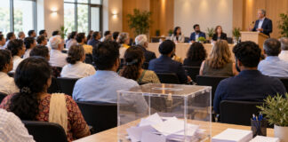 Νέα Ιωνία: Με μεγάλη συμμετοχή οι αρχαιρεσίες της Πακιστανικής Κοινότητας Συμμετέχοντες σε οργανωμένη γενική συνέλευση με διαφανή κάλπη σε συνεδριακό χώρο