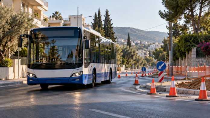 oasa-870-megara-20261018-0430-1920x1080-1 Αστικό λεωφορείο κινείται δίπλα σε προσωρινή κυκλοφοριακή εκτροπή