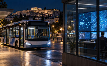 ΟΑΣΑ: Διακοπή τηλεματικής για αναβάθμιση τη νύχτα 22 προς 23 Οκτωβρίου Λεωφορείο τη νύχτα δίπλα σε κέντρο ελέγχου τηλεματικής αστικών συγκοινωνιών