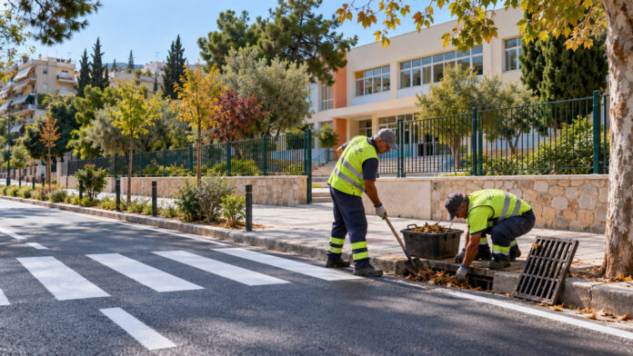 Δημοτικές παρεμβάσεις σε δρόμο, σχολείο και δίκτυο ομβρίων σε γειτονιά των βορείων προαστίων
