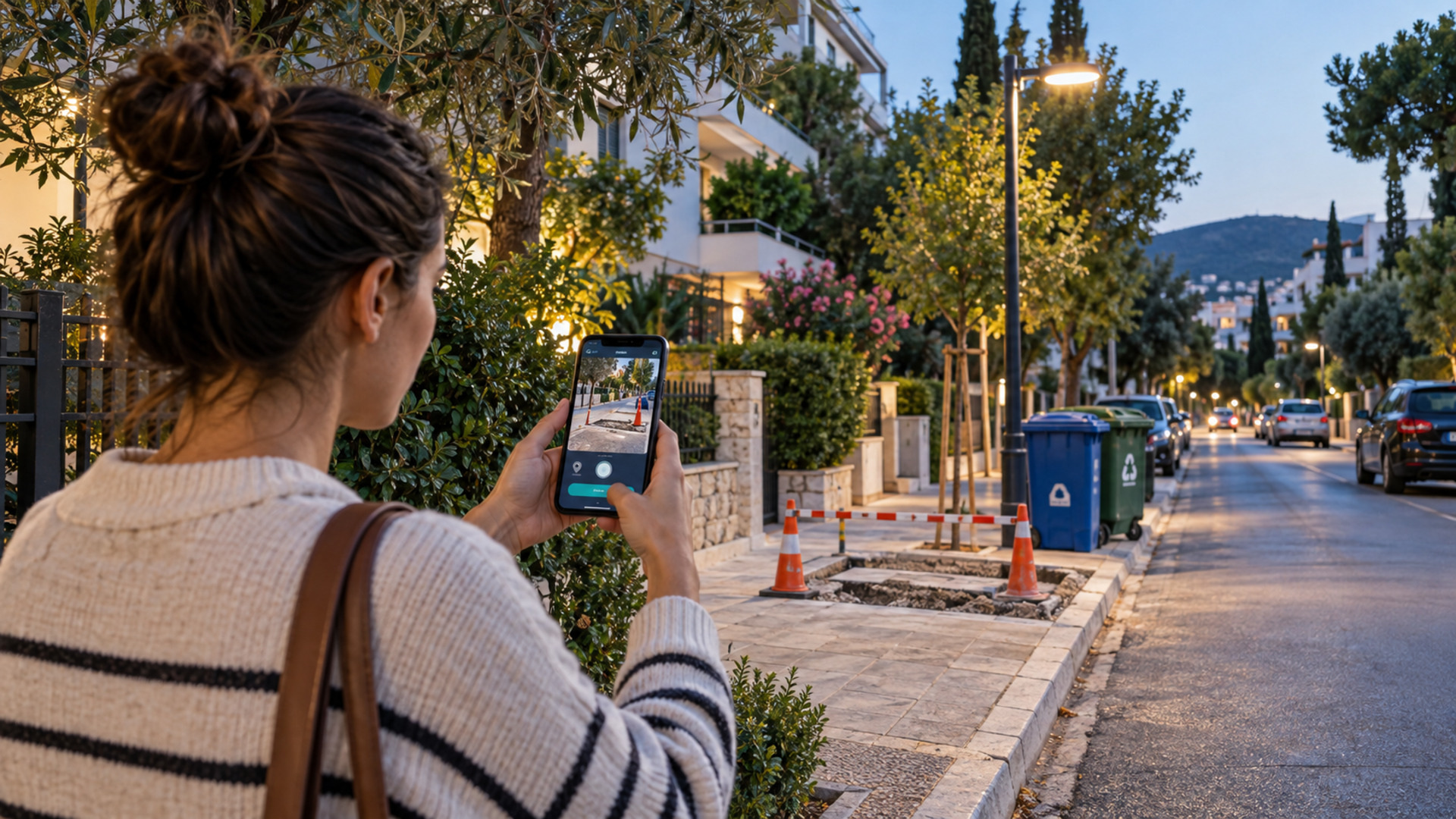 Κάτοικος αναφέρει ζήτημα γειτονιάς μέσω κινητού στη Γραμμή Πολίτη