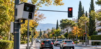 Πεύκη: Πρώτη έξυπνη κάμερα για παραβιάσεις κόκκινου στη Λεωφόρο Ειρήνης Έξυπνη κάμερα ελέγχου κυκλοφορίας δίπλα σε φωτεινό σηματοδότη σε δεντροφυτεμένη αστική λεωφόρο