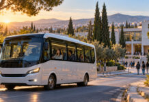 Πεντέλη: Από 5 Οκτωβρίου το δωρεάν φοιτητικό λεωφορείο προς Ζωγράφου Λευκό φοιτητικό λεωφορείο κινείται σε καταπράσινο προάστιο με κατεύθυνση πανεπιστημιακή εγκατάσταση