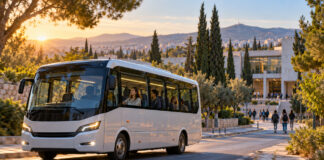 Πεντέλη: Από 5 Οκτωβρίου το δωρεάν φοιτητικό λεωφορείο προς Ζωγράφου Λευκό φοιτητικό λεωφορείο κινείται σε καταπράσινο προάστιο με κατεύθυνση πανεπιστημιακή εγκατάσταση